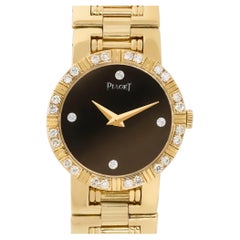 Retro Piaget 80564 18 Karat Black Diamond Dial Ladies Watch In Stock