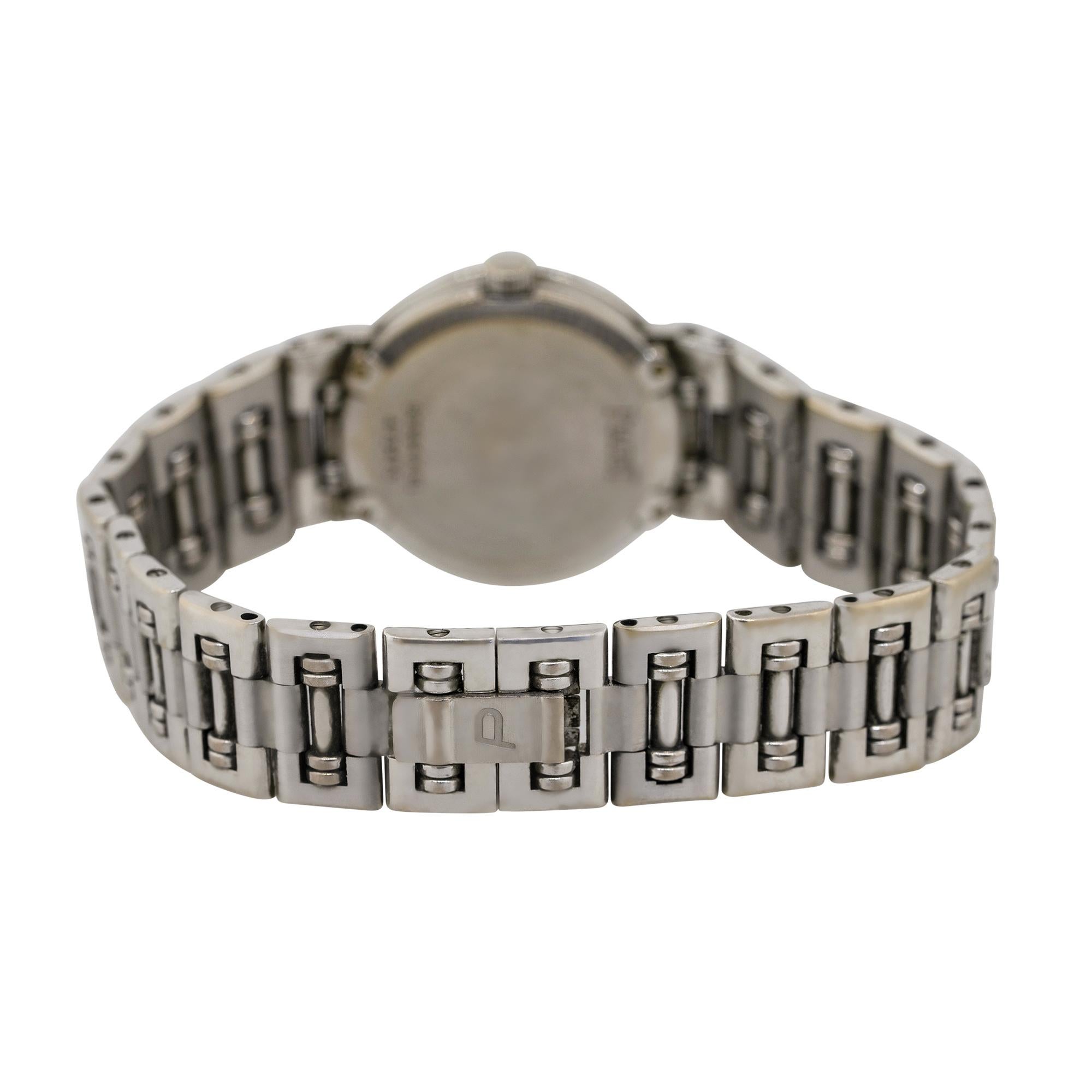 Round Cut Piaget 90564 Dancer Black Onyx Diamond Watch 18 Karat in Stock For Sale