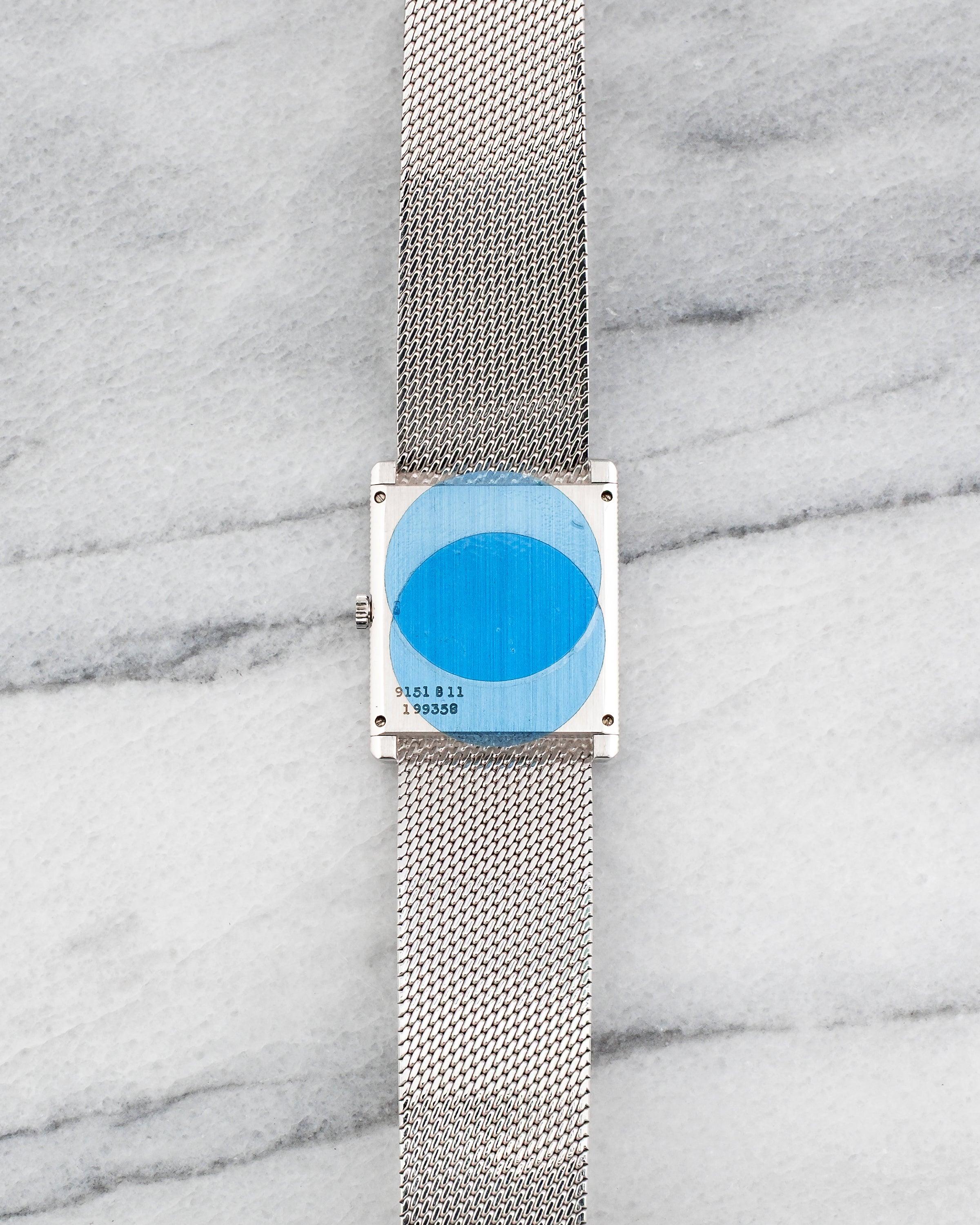 Piaget 9151 Blue Lapis Dial Watch in 18K White Gold, 1970s In Good Condition For Sale In New York, NY