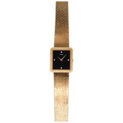 Piaget 9154 Onyx Dial Watch in 18K Yellow Gold, 1980s
