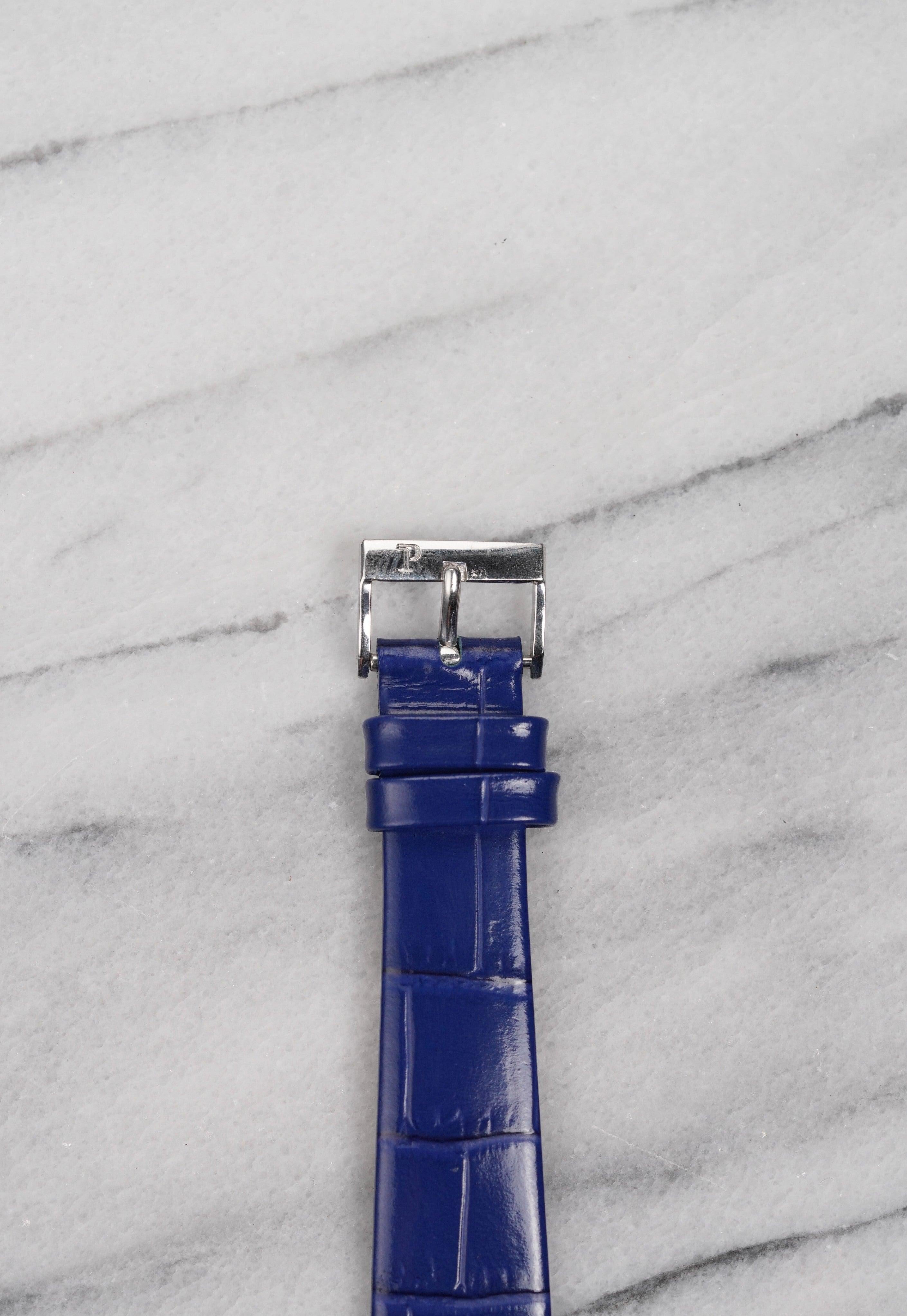 Femenino o masculino Reloj Piaget 91894 de oro blanco de 18 quilates con esfera de lapislázuli azul de oro blanco de 18 quilates, años 90 en venta