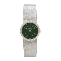 Reloj Piaget 924B2 Oro Blanco 18k Esfera Jade Diamante Mujer