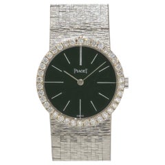 Piaget 924B2 Orologio da donna in oro bianco 18 carati con quadrante di giada e diamanti