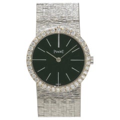 Piaget 924B2 18k White Gold Jade Dial Diamond Ladies Watch