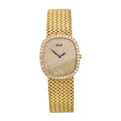 Piaget 94431D4 18k Yellow Gold Diamond Pave Ladies Watch