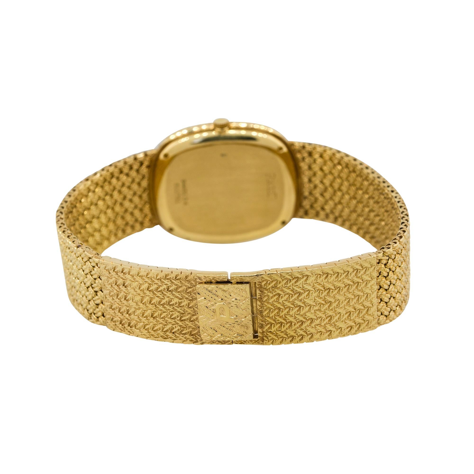 Piaget 94431D4 18k Yellow Gold Diamond Pave Ladies Watch In Excellent Condition In Boca Raton, FL