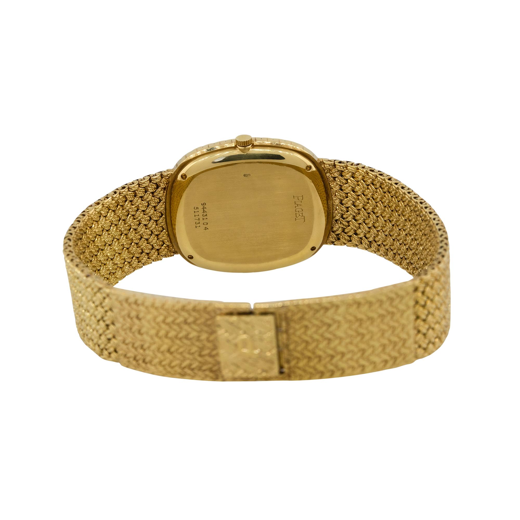 Women's Piaget 94431D4 18k Yellow Gold Diamond Pave Ladies Watch