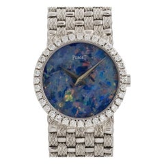 Piaget 9706D23 18k Weißgold Opal Zifferblatt Diamant Damenuhr