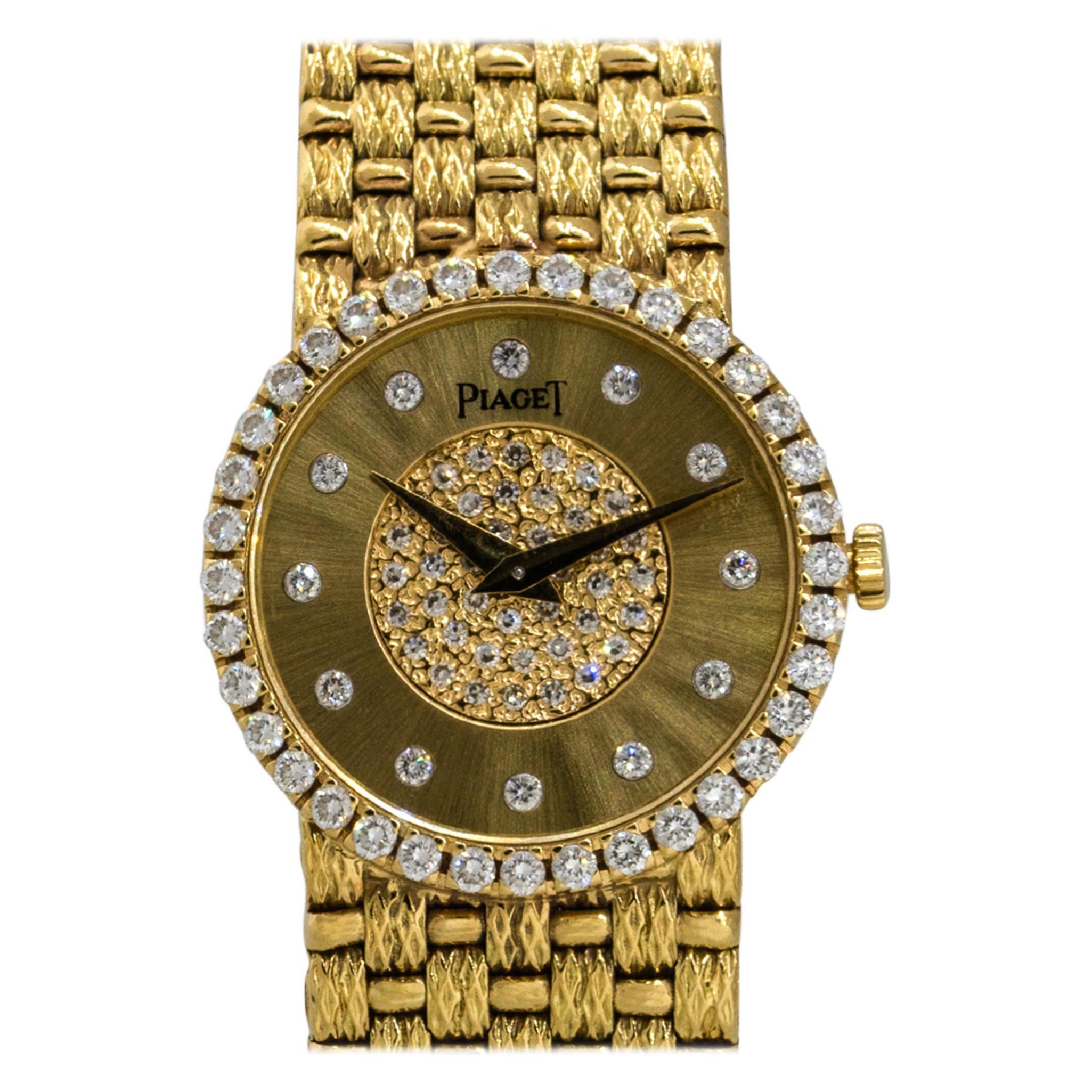 Piaget 9706D23 18k Gelbgold Diamant-Damenuhr Vintage