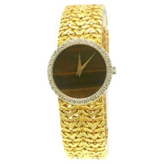Piaget 9706N21 Tiger-Eye Dial Diamond Bezel Woven Bracelet Ladies Watch
