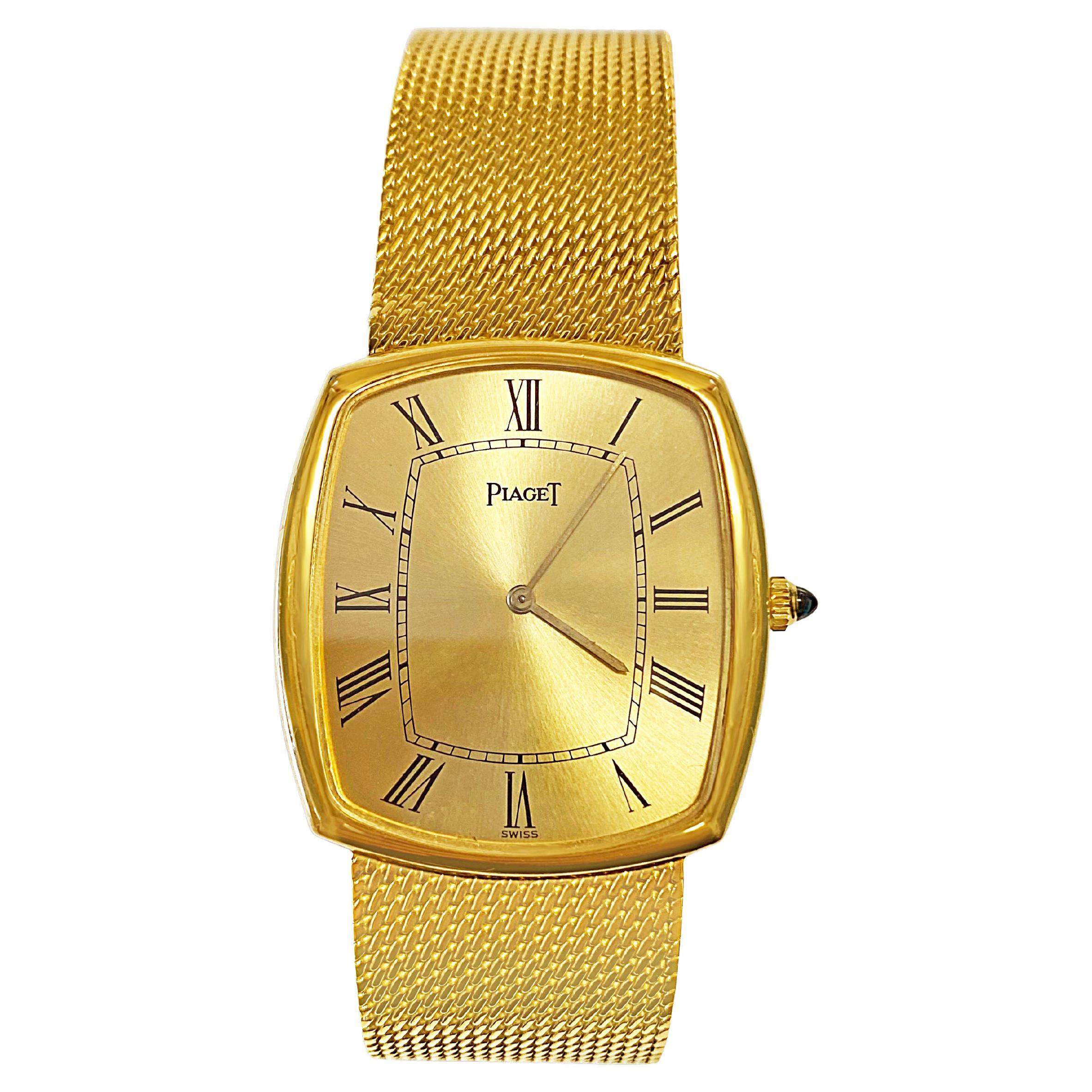Piaget 9741 Vintage 18k Mens Watch with Champagne Bracelet For Sale at  1stDibs