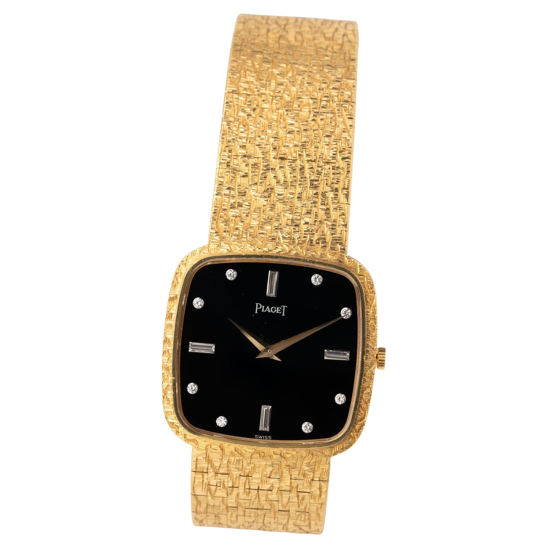Piaget 9771 A68 Onyx and Diamond Dial 18k Yellow Gold 1980s

SKU: 1770

A bold expression of Piaget’s artistry from the 1980s, this rare creation captures the brand’s mastery in blending jewelry and watchmaking. The deep onyx dial, accented by
