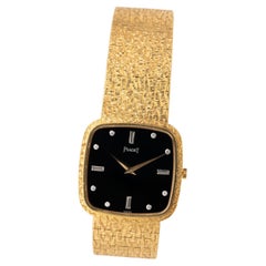 Piaget 9771 A68 Onyx and Diamond Dial 18k YG 1980s