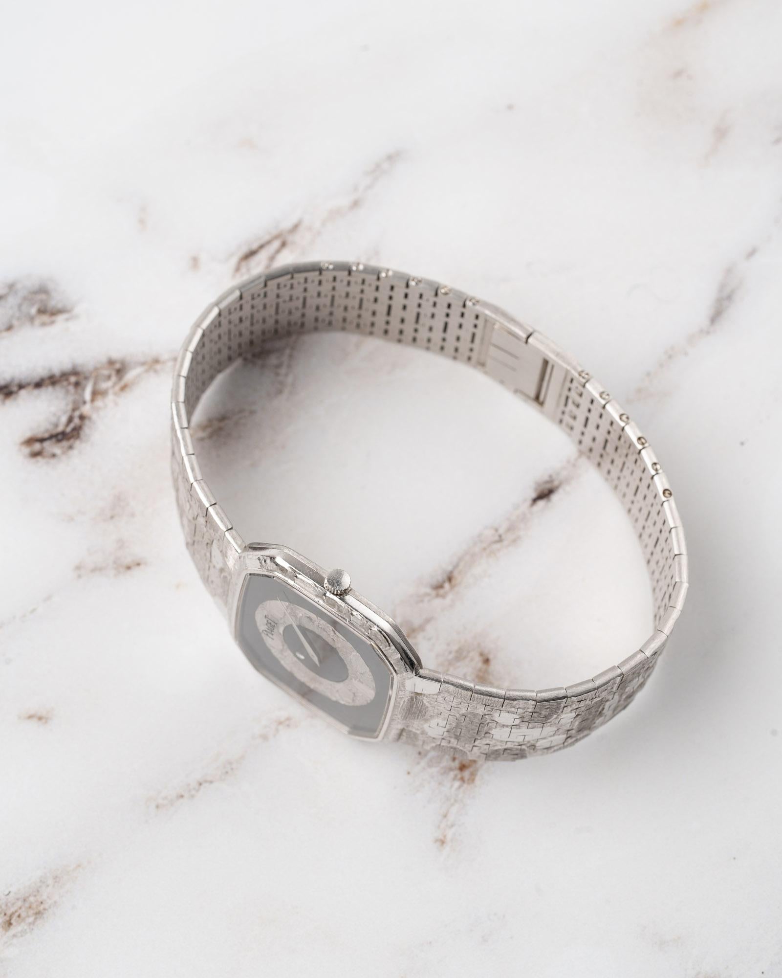 Piaget 9781A80 Mystery Onyx Dial 18k WG 1980s For Sale 2