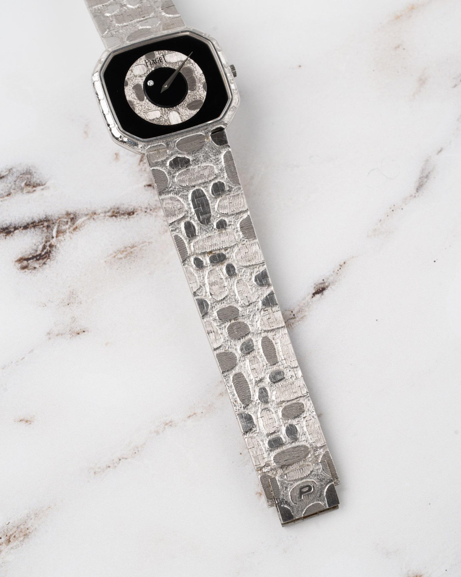 Piaget 9781A80 Mystery Onyx Dial 18k WG 1980s For Sale 4