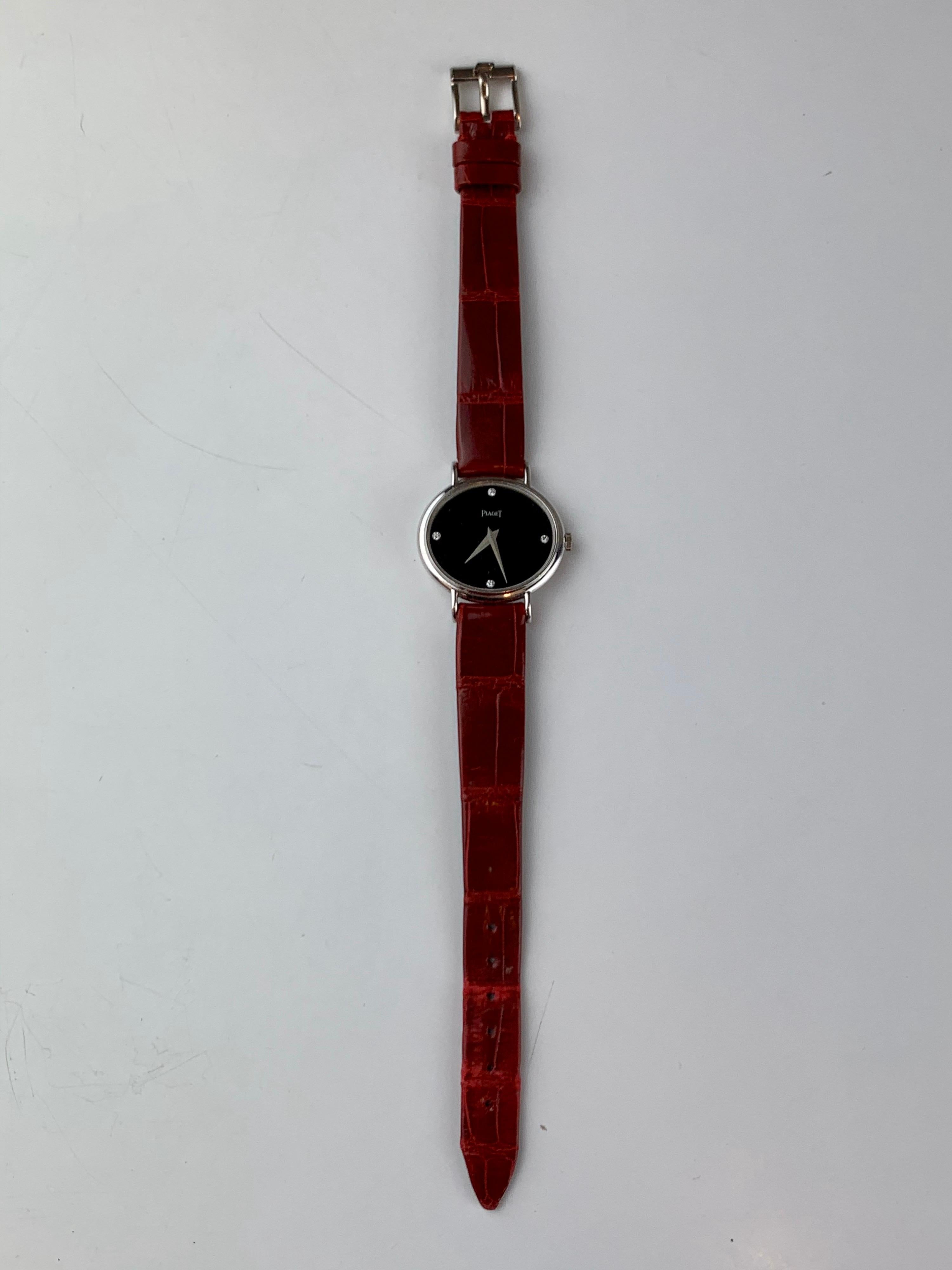 Piaget 9802 18 Carat Gold Diamond Wristwatch For Sale 5