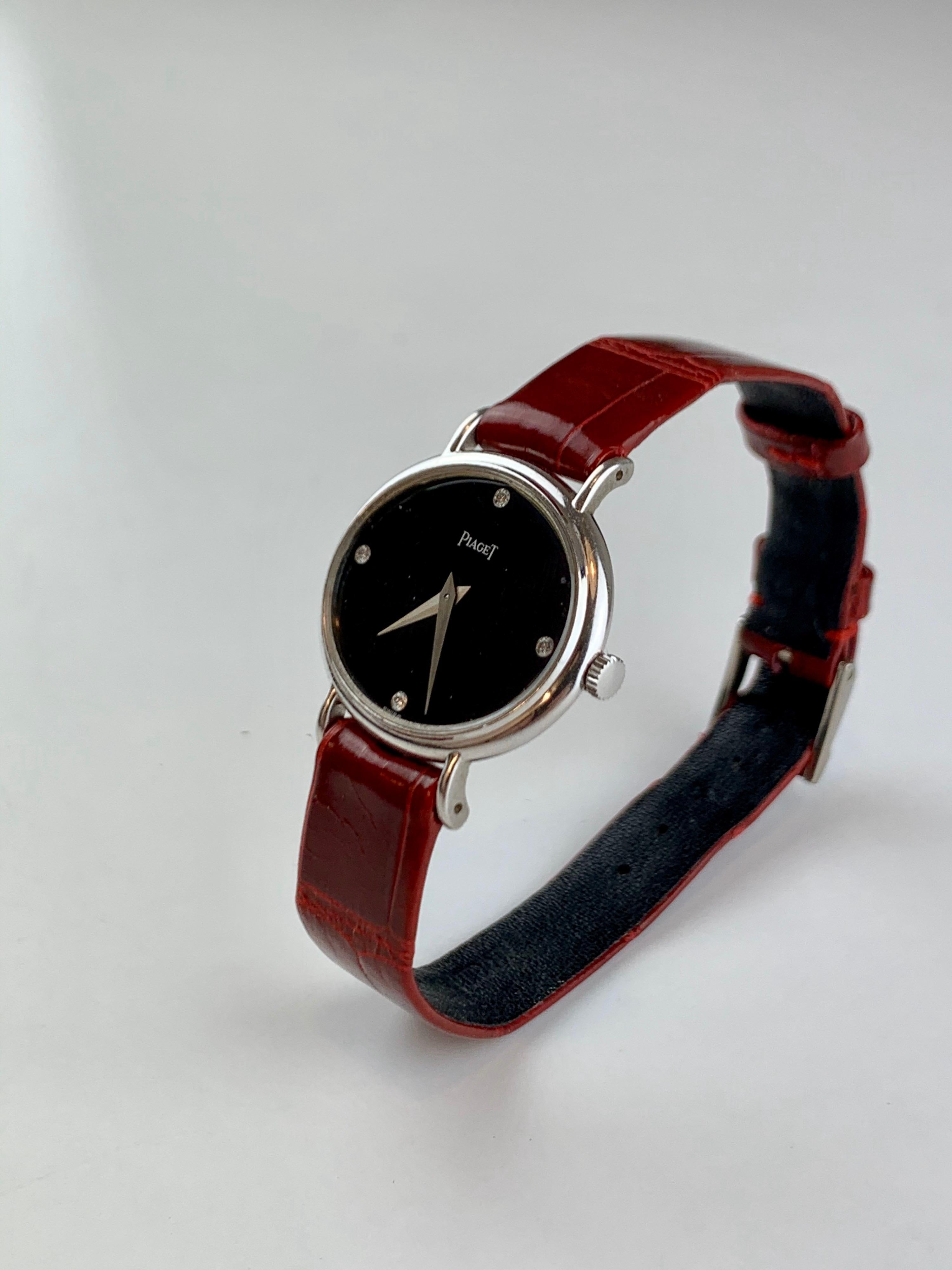 Piaget 9802 18 Carat Gold Diamond Wristwatch For Sale 6