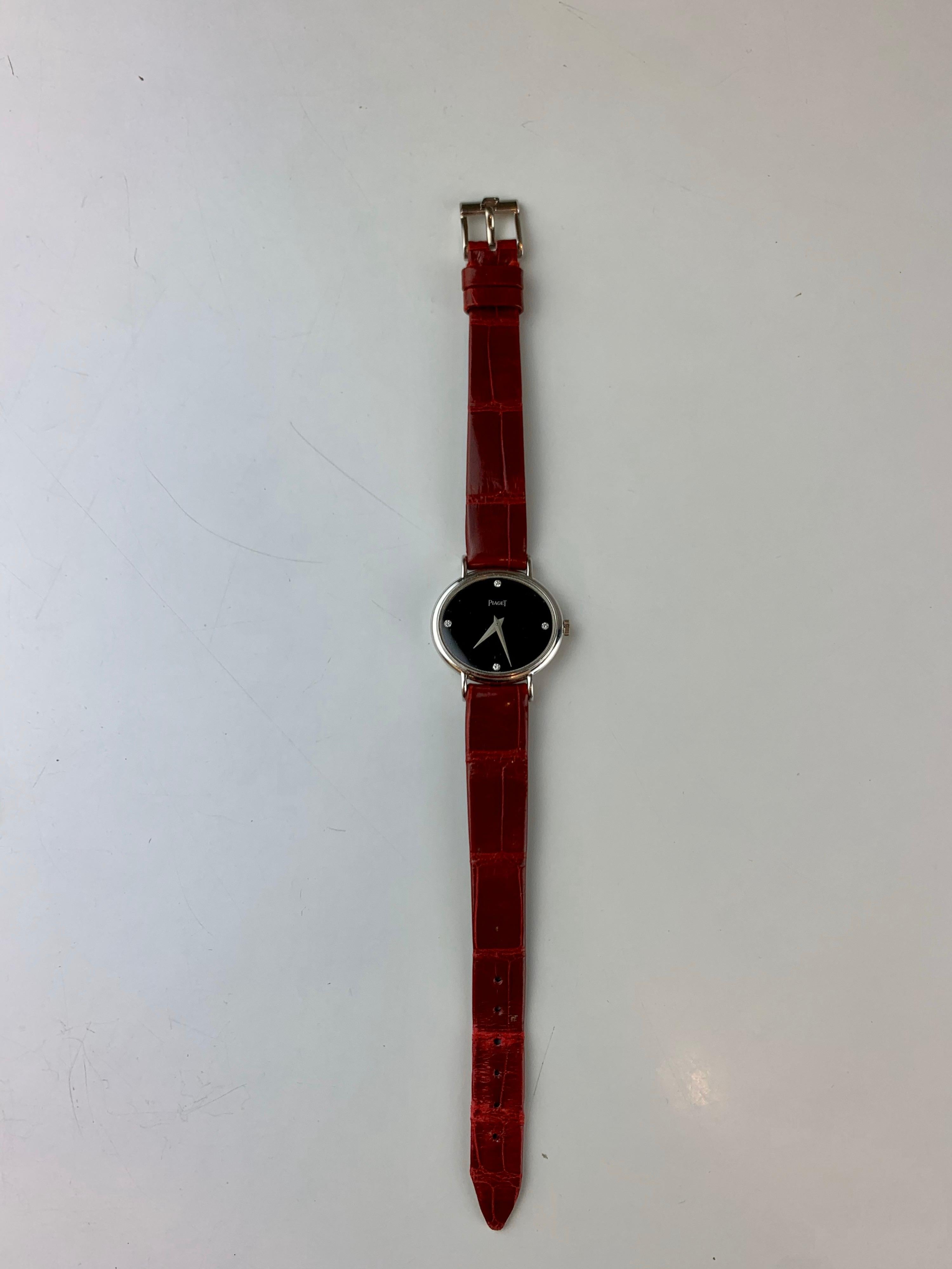 Piaget 9802 18 Carat Gold Diamond Wristwatch For Sale 1