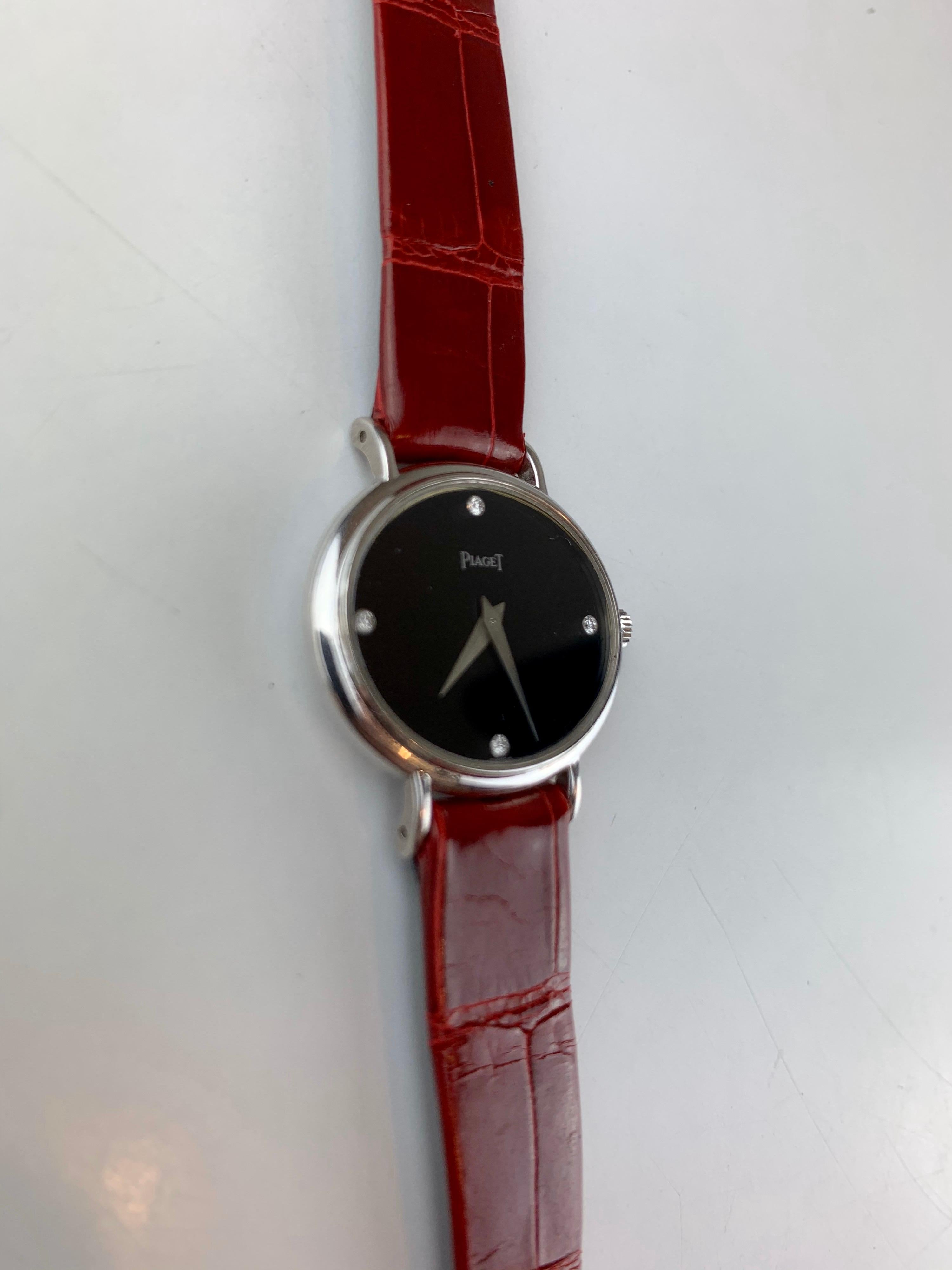 Piaget 9802 18 Carat Gold Diamond Wristwatch For Sale 3