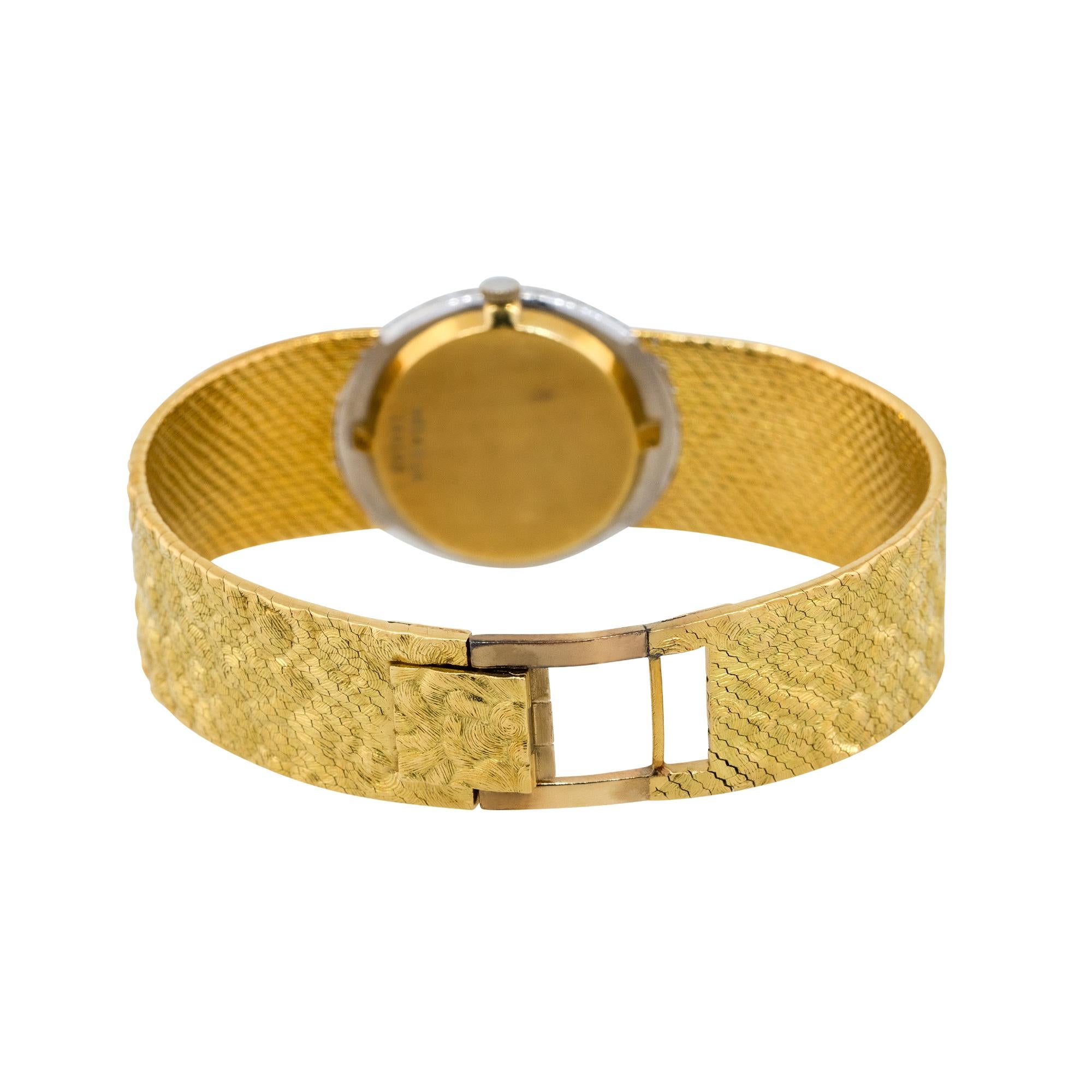 Piaget 9814 Montre en or 18 carats avec cadran en nacre et diamants Bon état - En vente à Boca Raton, FL