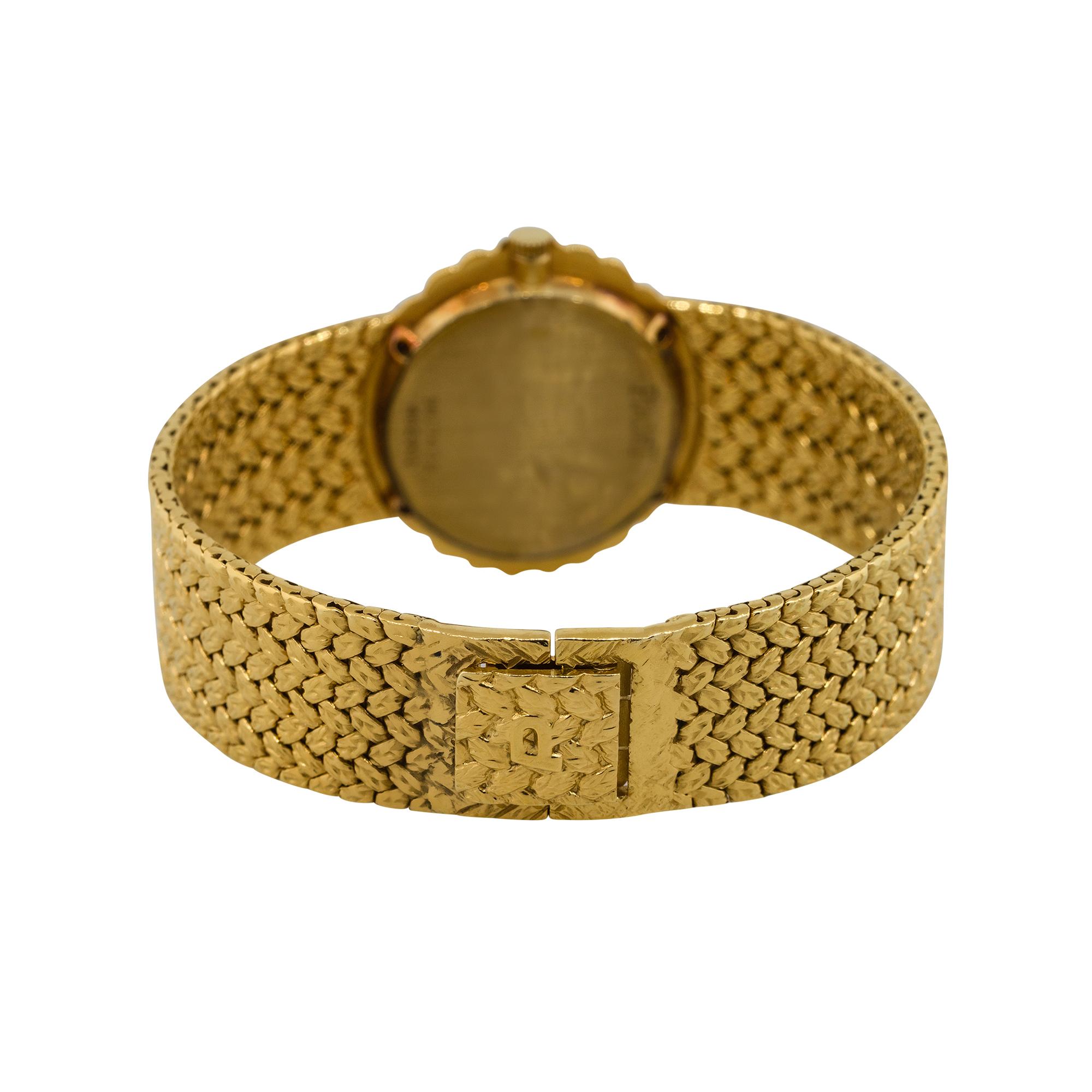 Taille ronde Piaget Montre pour femme 98174D2 en or jaune 18 carats pavé de diamants en vente