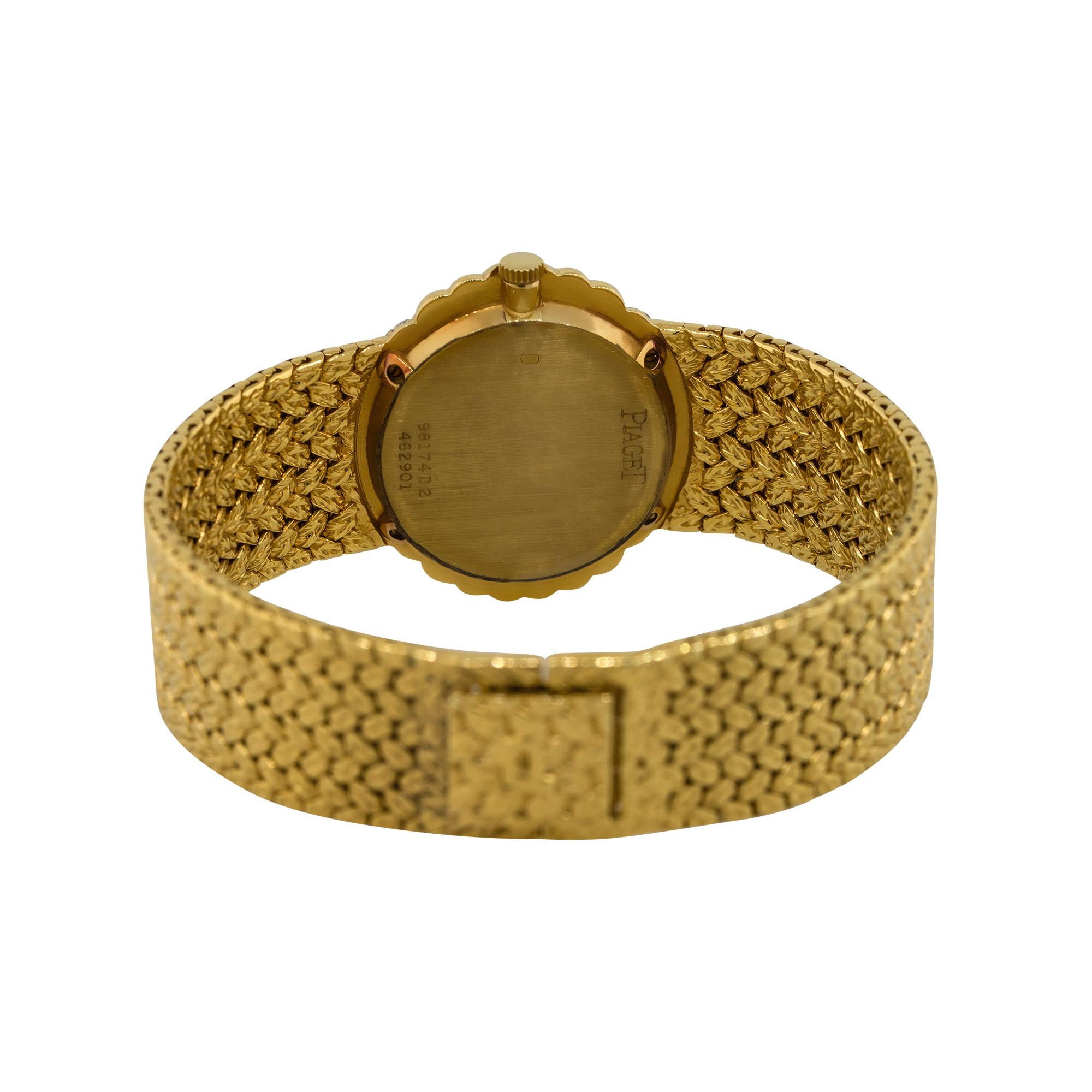 Women's Piaget 98174D2 18k Yellow Gold Diamond Pave Ladies Watch