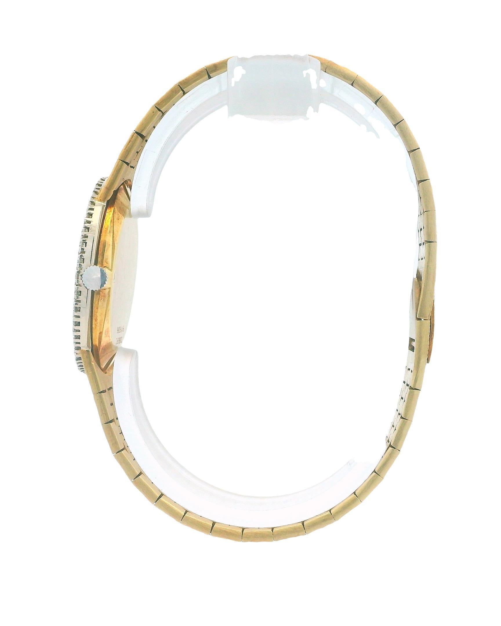 Piaget 9826A6 18K Gold Lapis Dial & Diamond Bezel Ladies Watch For Sale 2