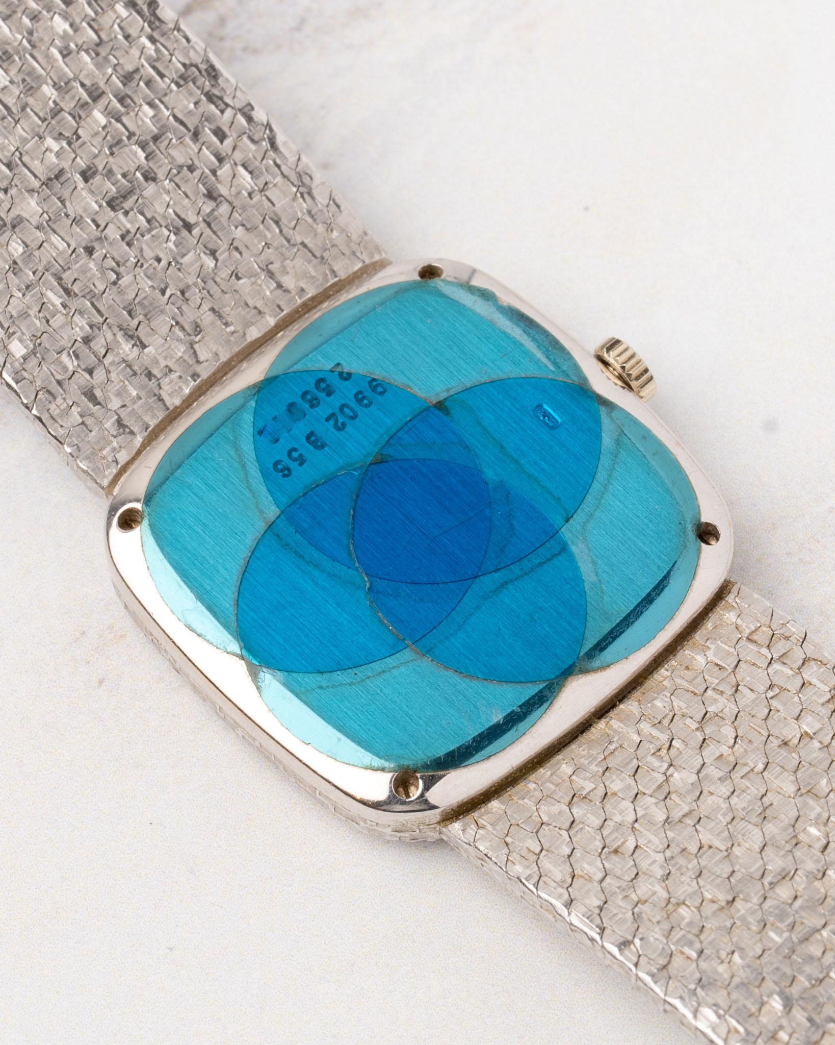 Piaget 9902 B56 Lapis Lazuli Dial 18k WG 1983 Full Set For Sale 6