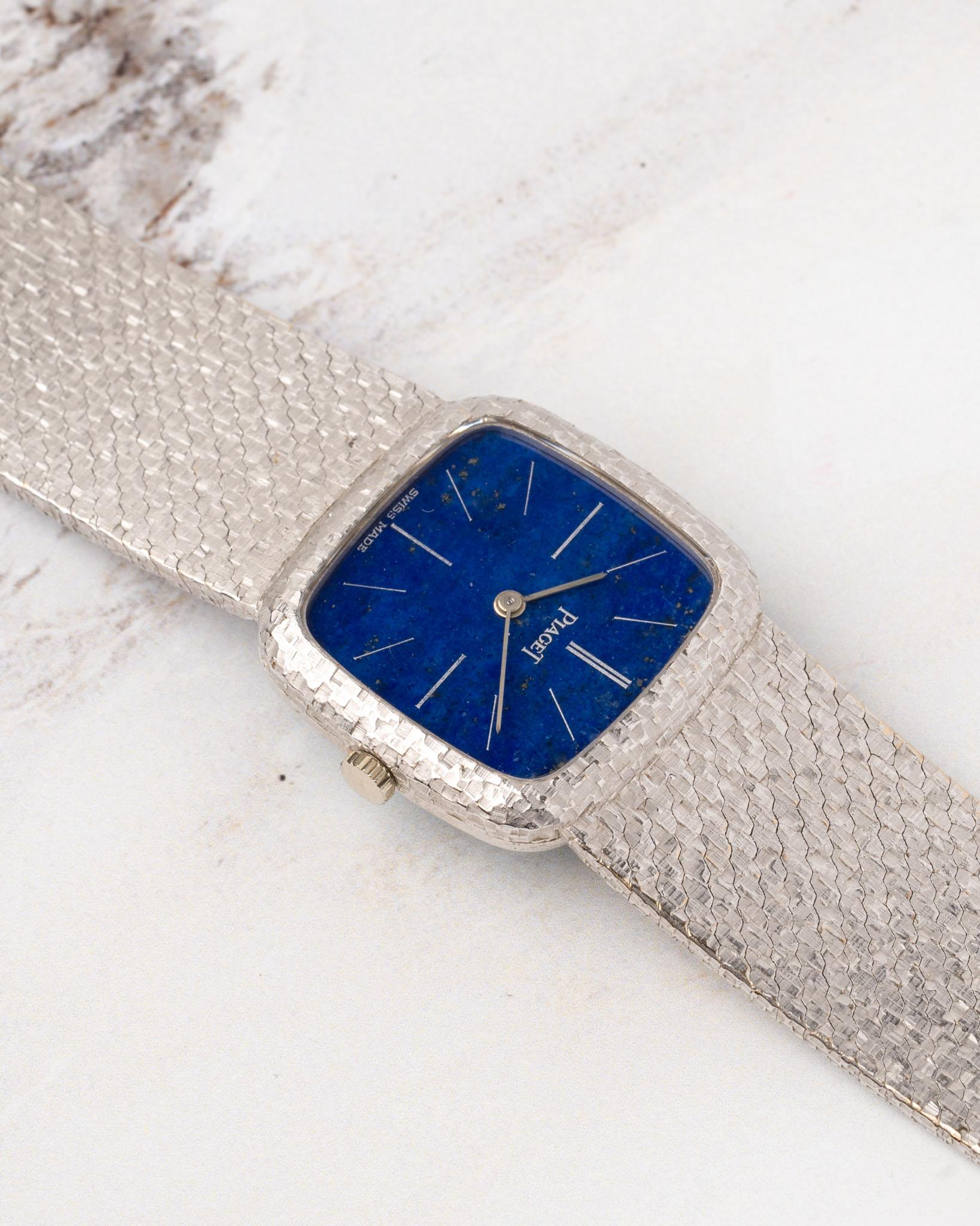 Piaget 9902 B56 Lapis Lazuli Dial 18k WG 1983 Full Set For Sale 10