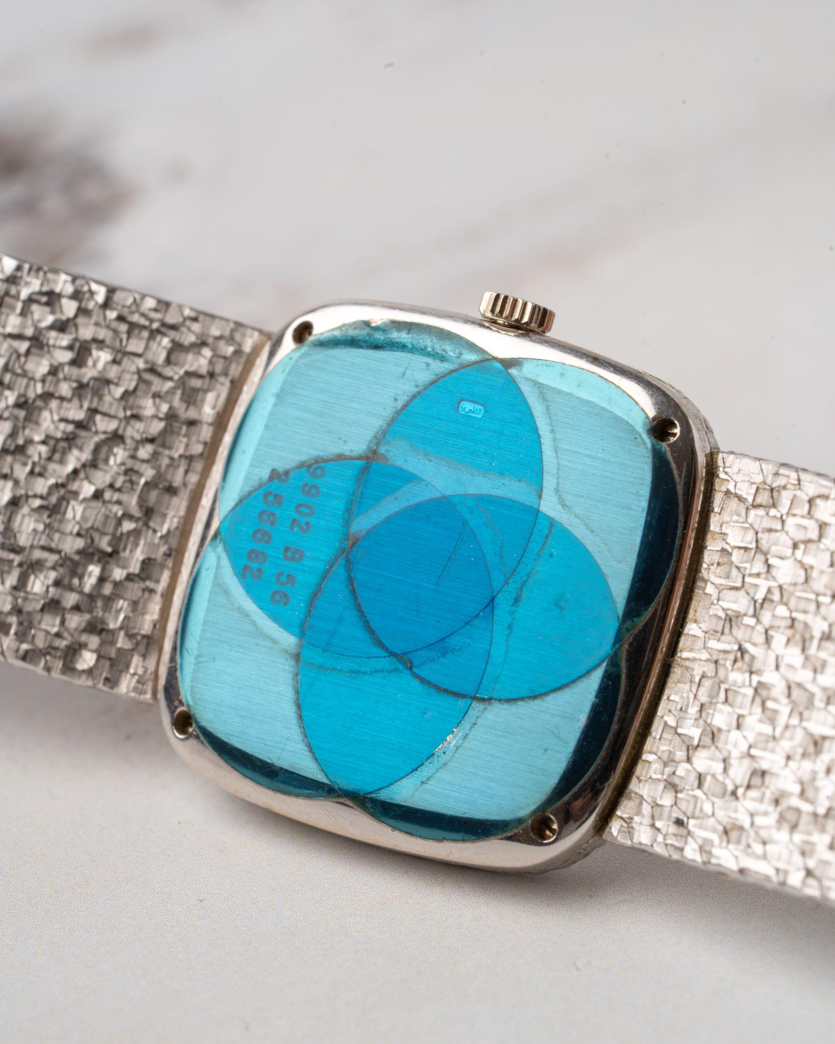 Piaget 9902 B56 Lapis Lazuli Dial 18k WG 1983 Full Set For Sale 13