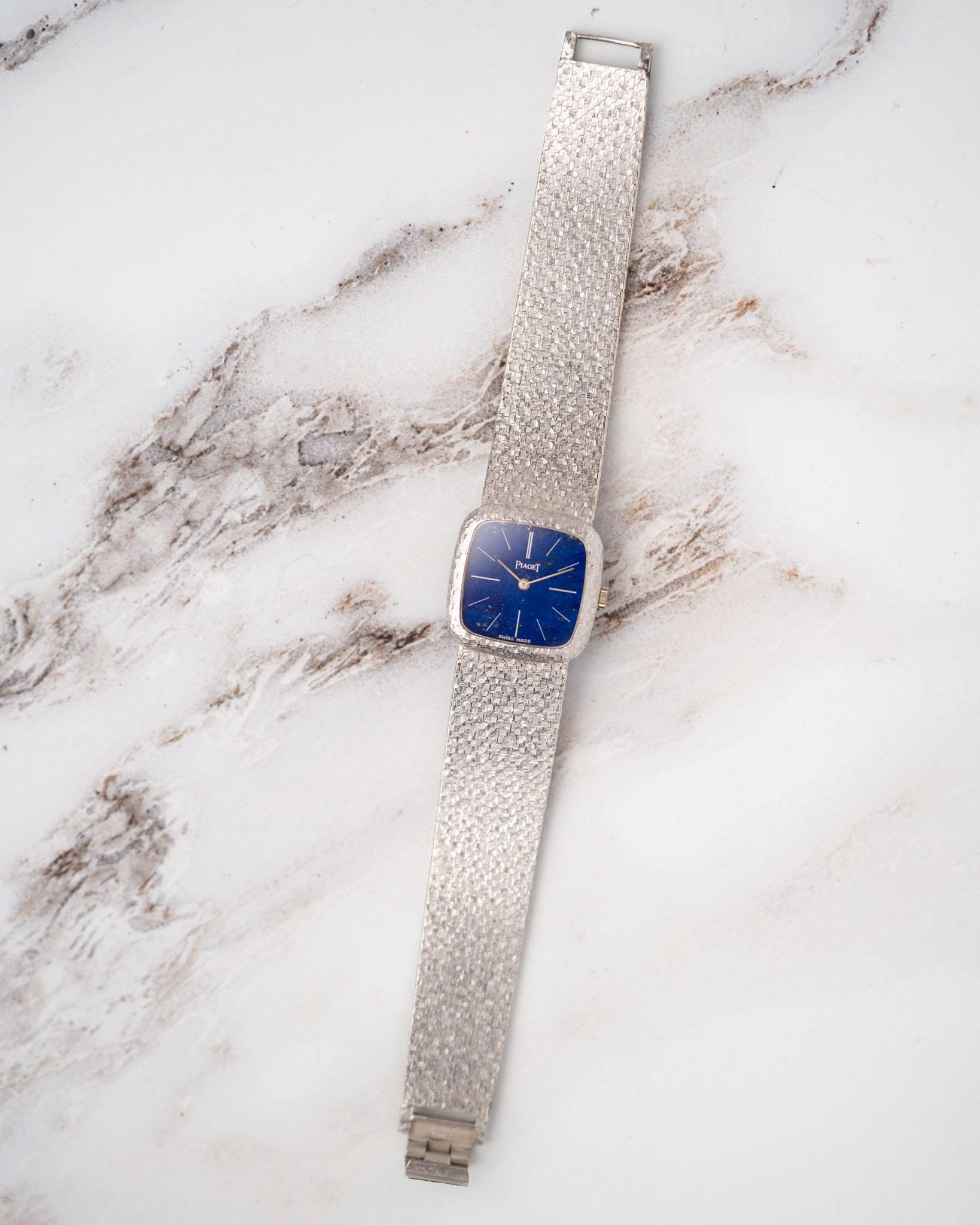Piaget 9902 B56 Lapis Lazuli Dial 18k WG 1983 Full Set For Sale 1