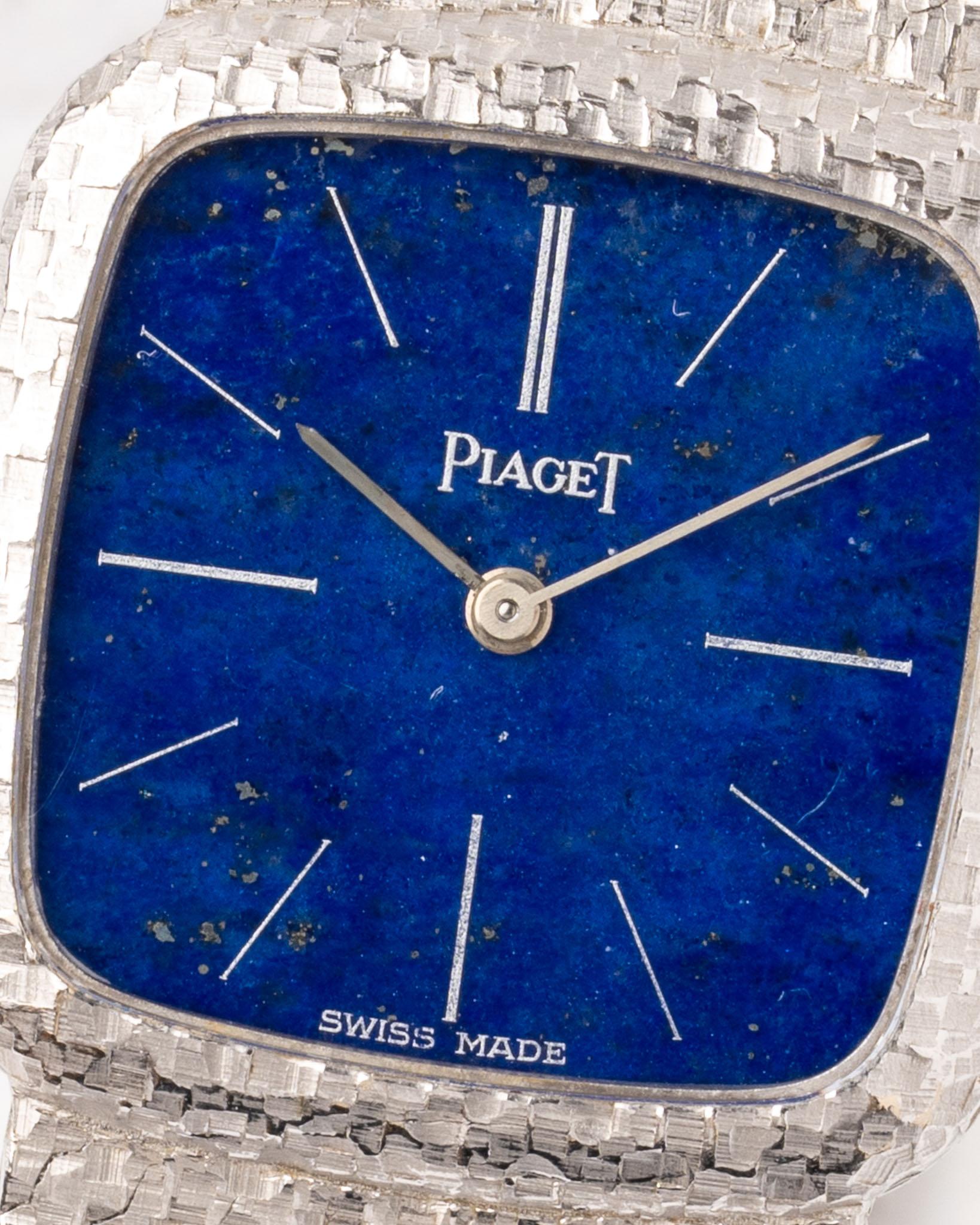 Piaget 9902 B56 Lapis Lazuli Dial 18k WG 1983 Full Set For Sale 3