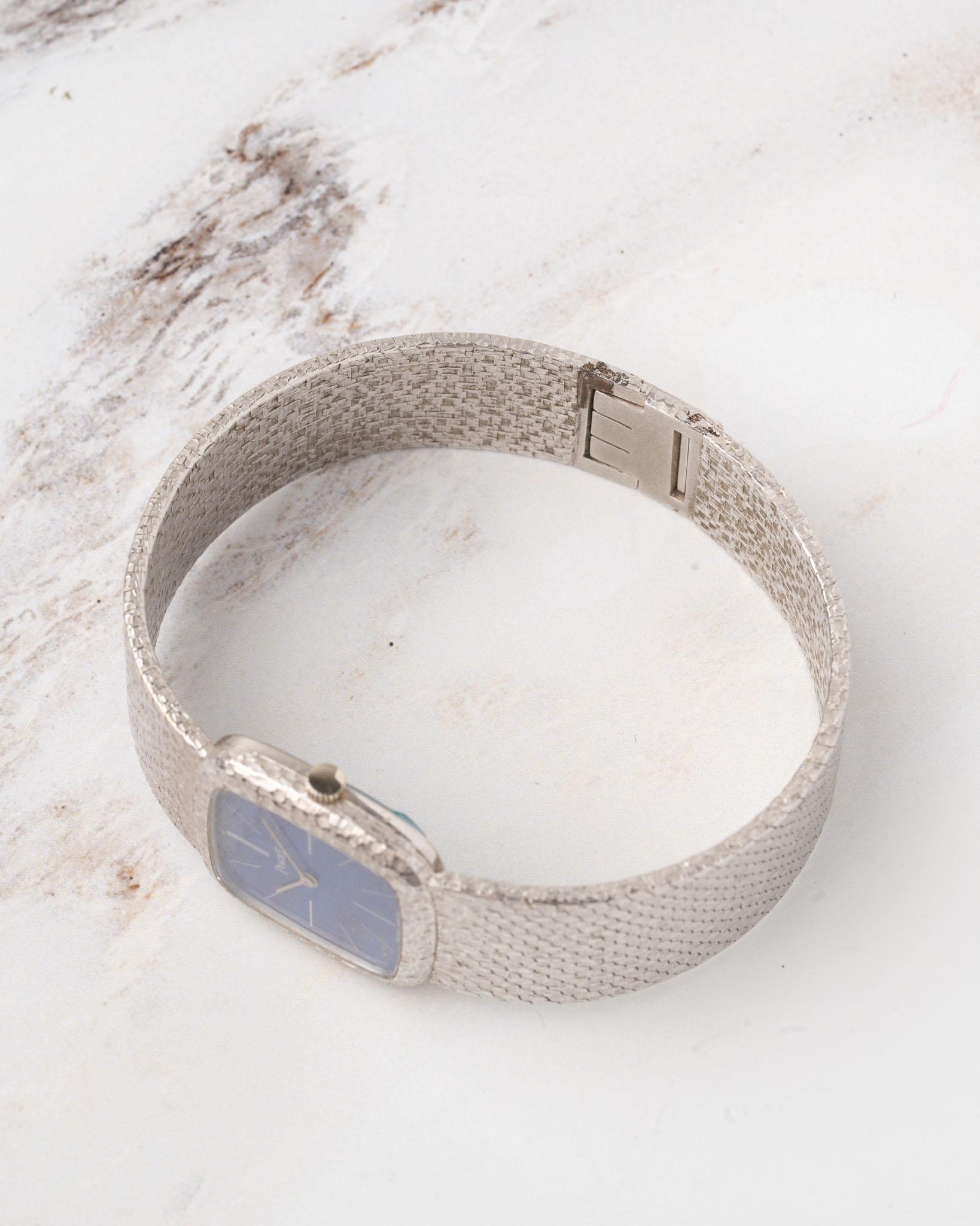 Piaget 9902 B56 Lapis Lazuli Dial 18k WG 1983 Full Set For Sale 4