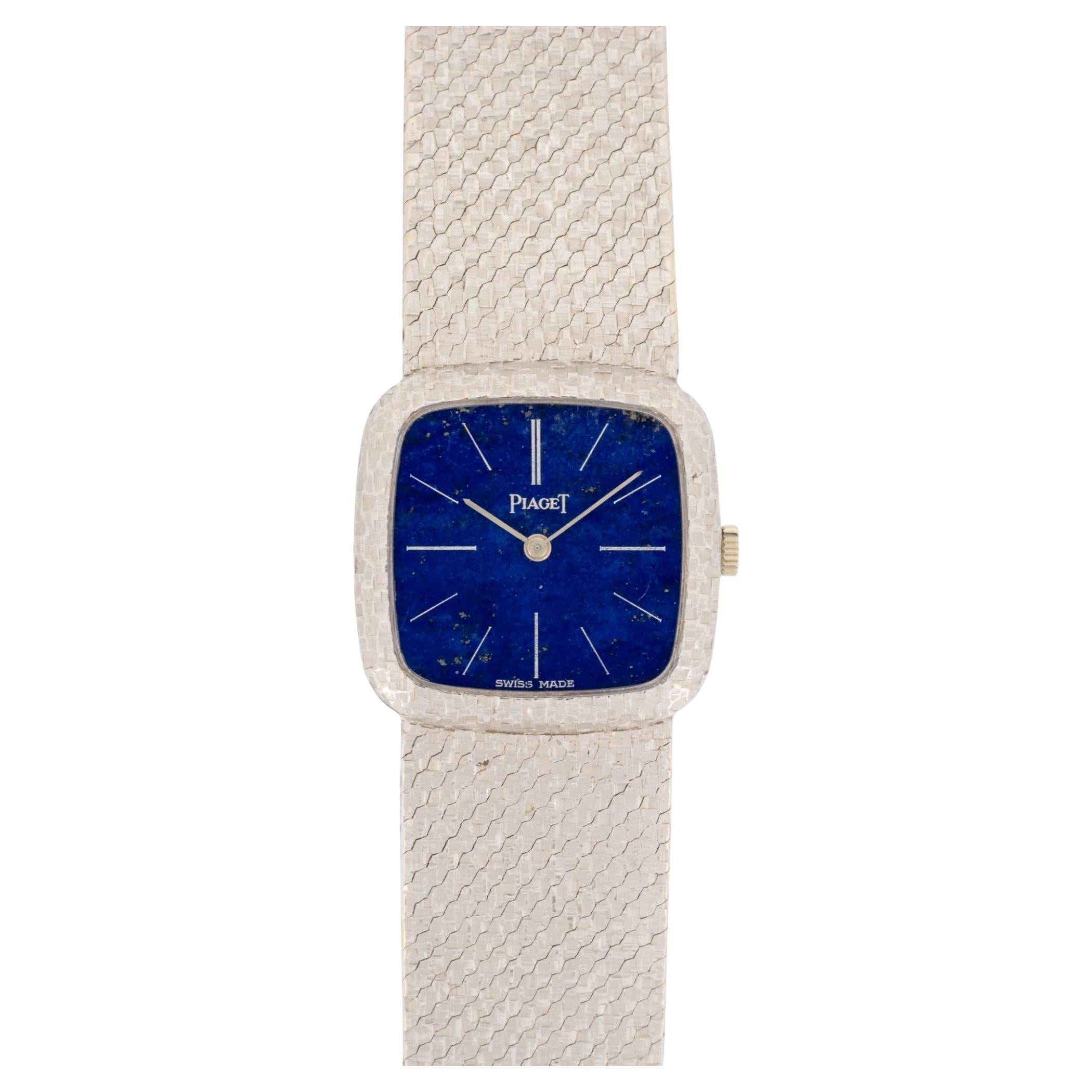 Piaget 9902 B56 Lapis Lazuli Dial 18k WG 1983 Full Set For Sale