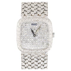 Piaget 9902D2 Orologio vintage con quadrante in oro bianco 18 carati e diamanti