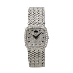 Piaget 9905D2 18k White Gold Diamond & Sapphire Ladies Watch