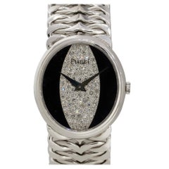 Piaget 9922N90 18k White Gold Diamond & Onyx Ladies Watch