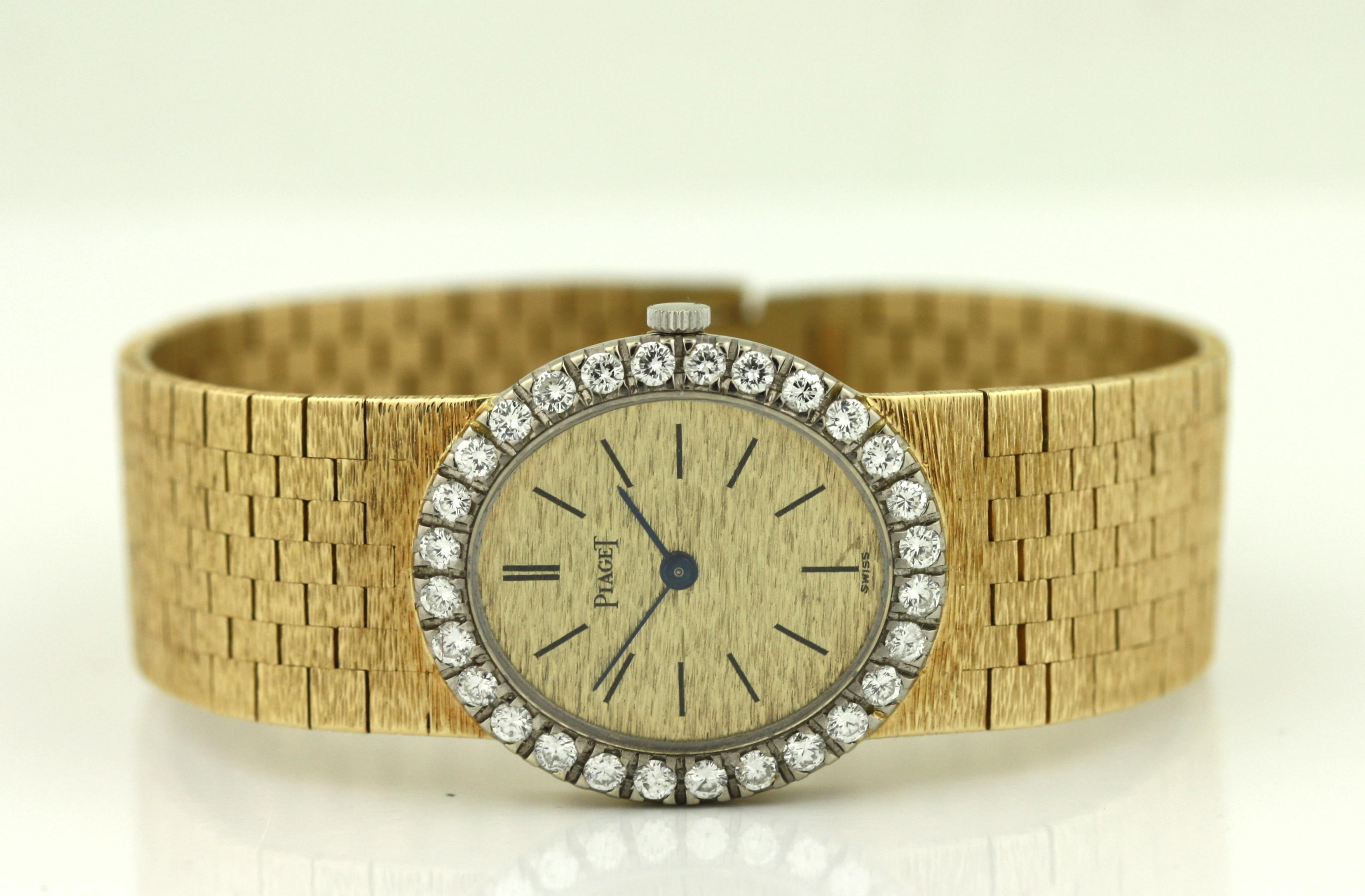Piaget Reloj de pulsera de oro amarillo y engastado con diamantes en Bueno Estado en Palm Beach, FL