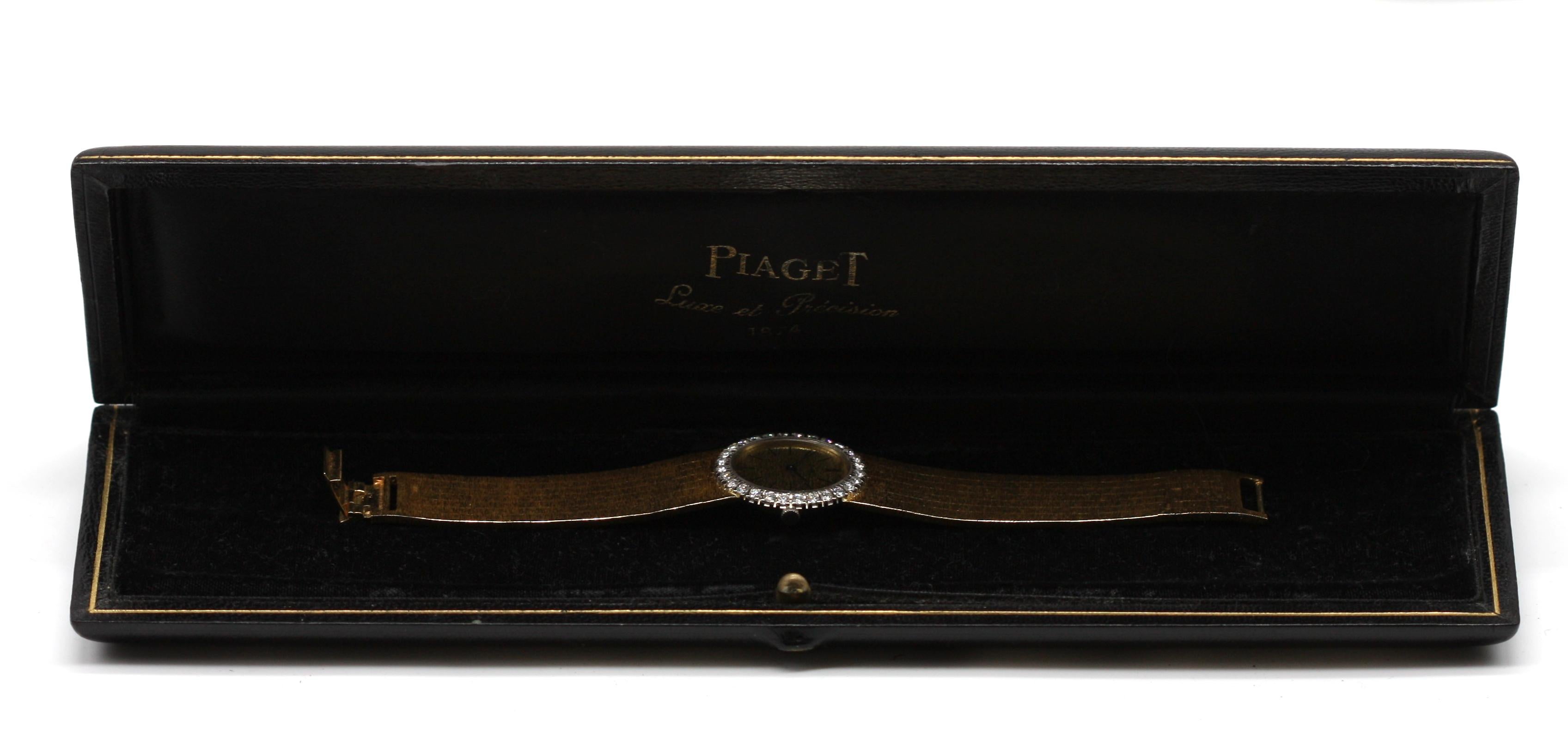 Piaget Reloj de pulsera de oro amarillo y engastado con diamantes 1