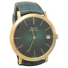 Used Piaget Altiplano 18 Karat Yellow Gold Green Dial Automatic Men's Watch G0A42052