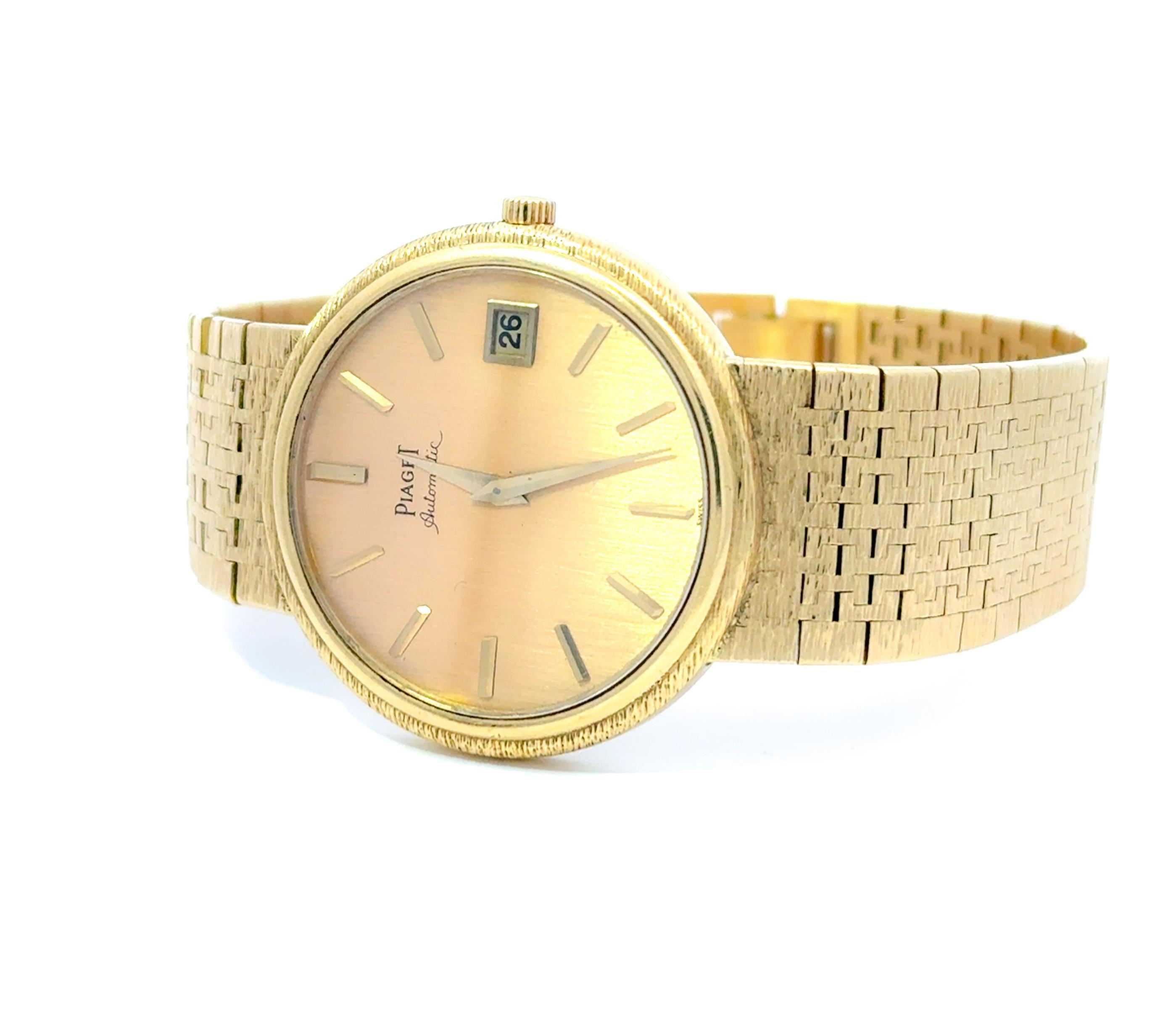 Piaget Altiplano 18k Gelbgold Florentine 34mm Automatik Dinner Uhr im Angebot 1