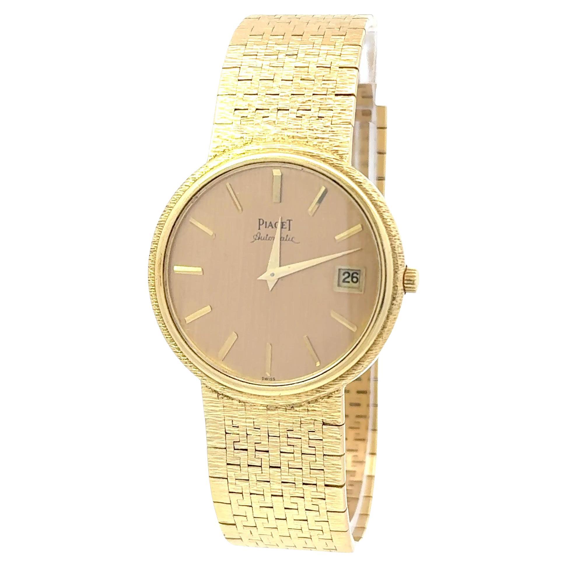 Piaget Altiplano 18k Gelbgold Florentine 34mm Automatik Dinner Uhr im Angebot