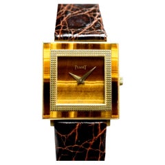 Piaget Altiplano 18K YG Tigerauge Zifferblatt und Lünette Handaufzug 9200, 1970er Jahre