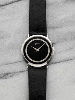 Piaget Altiplano 9032 18K WG Natürlicher Onyx Diamant Zifferblatt Manuell 33mm