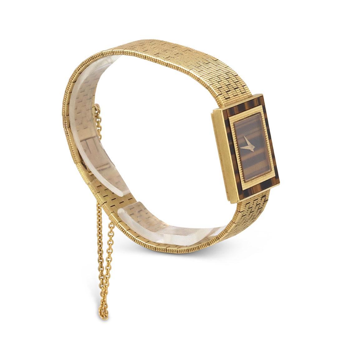 Piaget 'Altiplano' Yellow Gold Tiger's Eye Ladies Watch In Good Condition In New York, NY