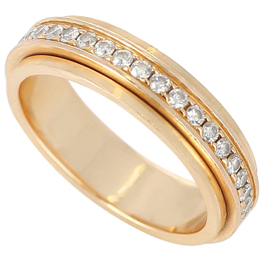 Anneau d'anniversaire Piaget en or jaune 18 carats et diamants