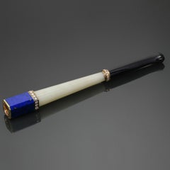 Piaget Antique Diamond Lapis Lazuli Grey Jade Black Onyx Cigarette Holder