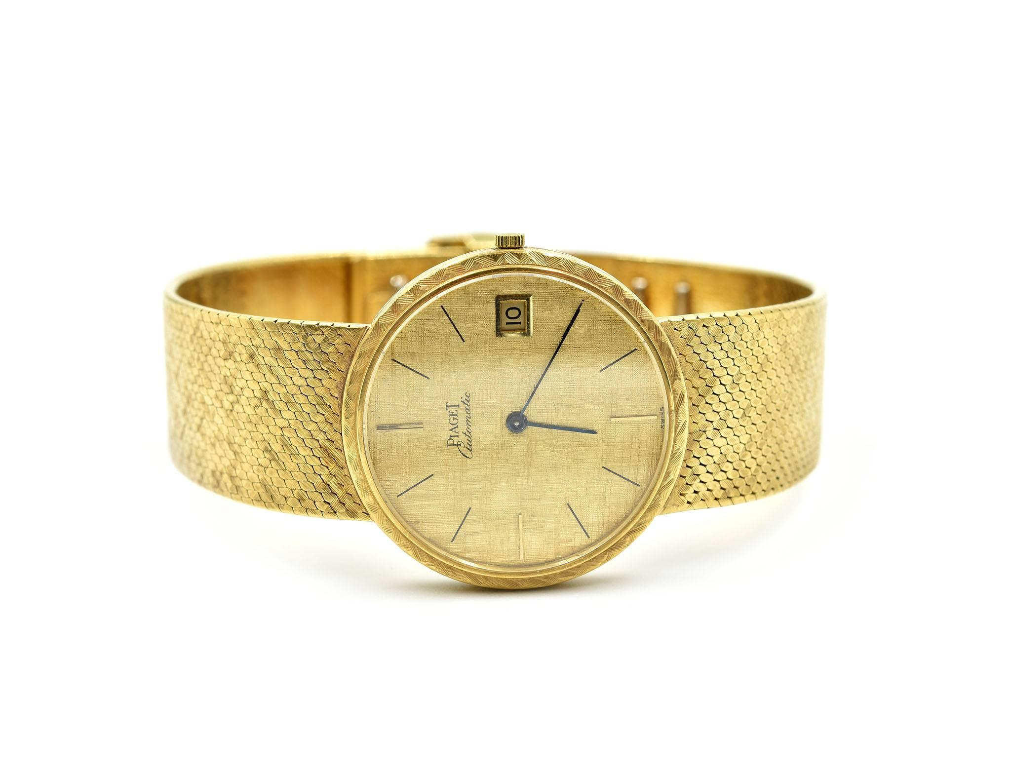 Piaget Yellow Gold Automatic Wristwatch Ref 0901 In Excellent Condition In Scottsdale, AZ