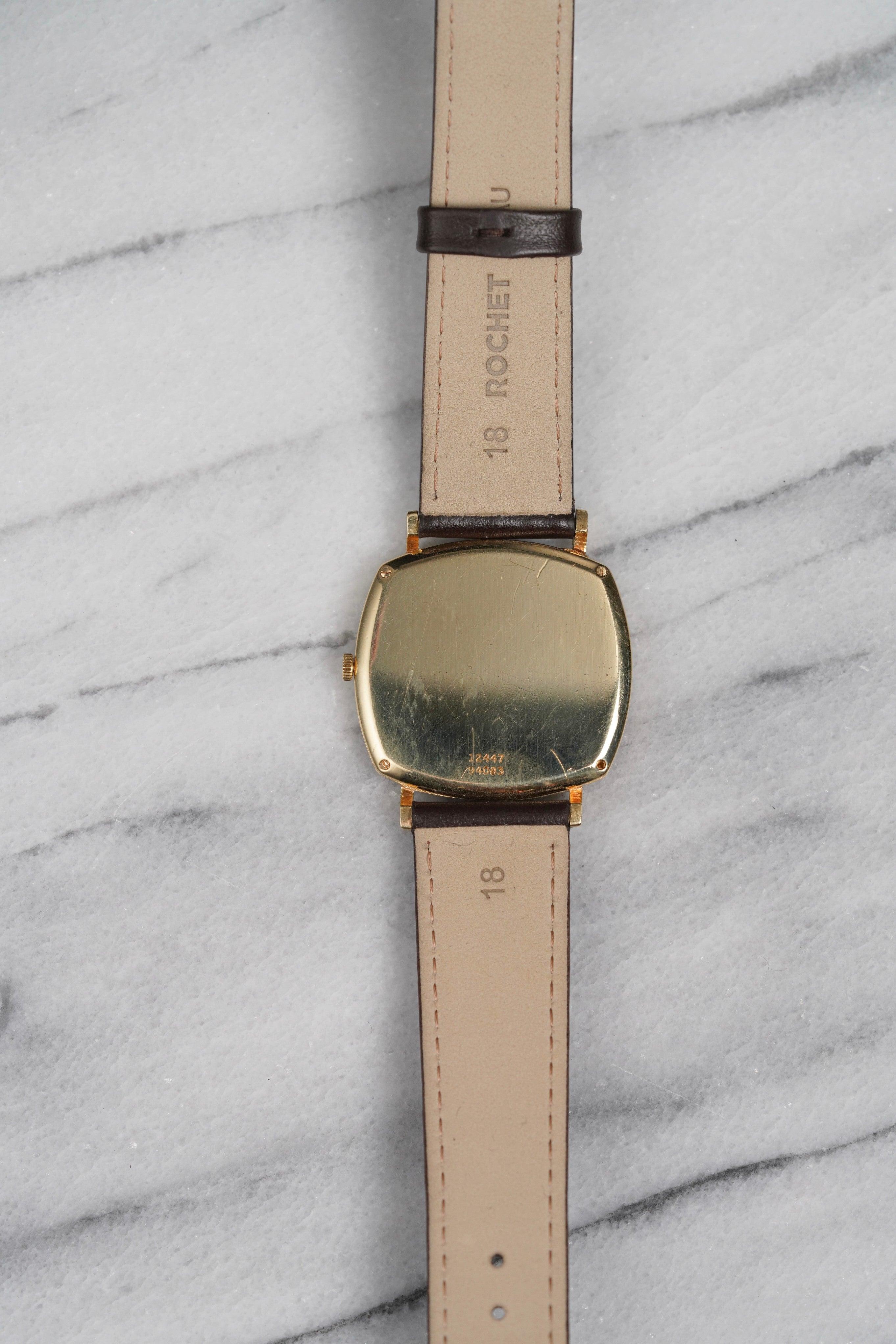 Reloj automático Piaget con esfera de madera en oro amarillo de 18 quilates, principios de los 80 en Bueno estado para la venta en New York, NY