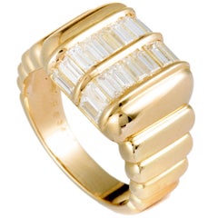 Piaget Baguette Diamond Square Yellow Gold Band Ring